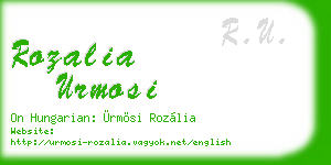 rozalia urmosi business card